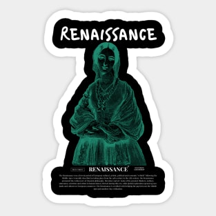 renaissance girl green white Sticker